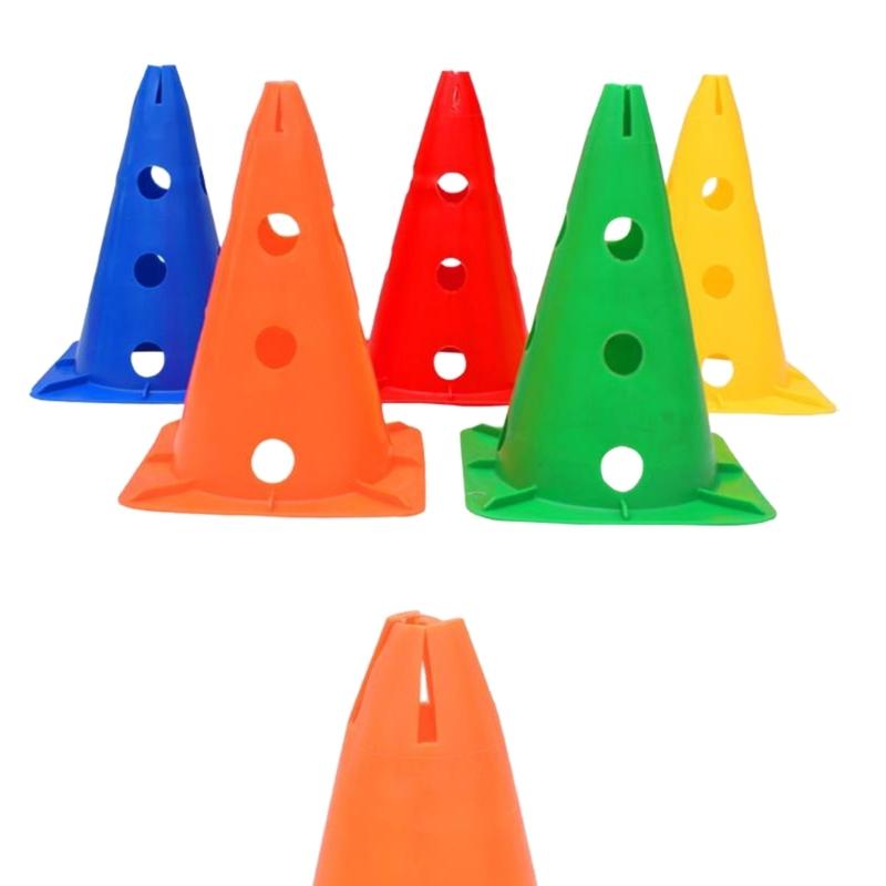 2 Pack Sports Training Cones Plastic Marker Training Traffic Cones for Skate, Soccer, Football, Assorted Colors, 12 Inch
