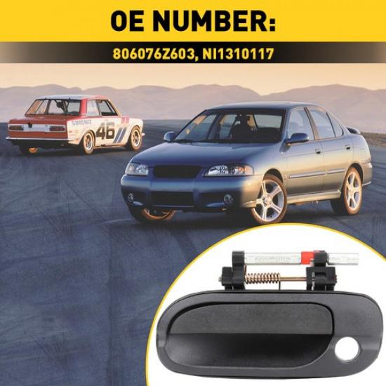 Outside Door Handle For  2000-2006 Nissan Front Left Smooth Black Plastic