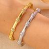 Copper Plated Micro-inlaid High-end Bamboo X-shaped Bone Women, European and American Light Luxury Zirconium Inlaid Fashion