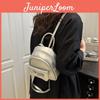 Mochila de Moda Minimalista com Laço em PU com Fecho de Zíper Para Uso Diário