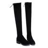 Women's Over Knee Boots Classic Black Skinny Elastic Tall Boots Non Slip Flat Boots Winter Women's Long Boot Botas Largas Mujer