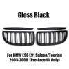 Pair Glossy Black Car Front Bumper Grilles For BMW E90 E91 3 Series 323I 328I 335I 330I 325I 05-08 ABS Grille Racing Grill