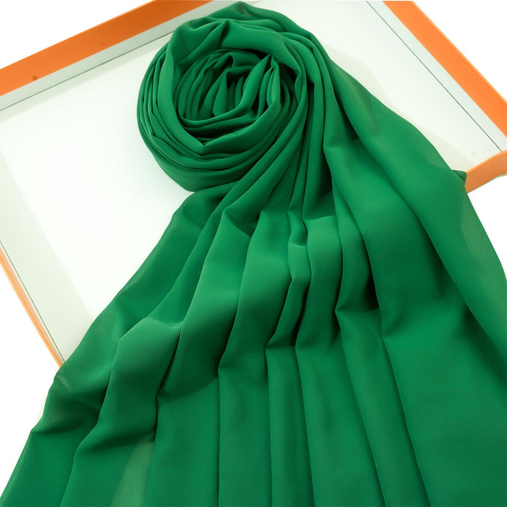 Solid Color Chiffon Scarf Breathable Simple Casual Shawl Hijab Windproof Sunscreen Head Wrap for Women Women Abaya Accessories