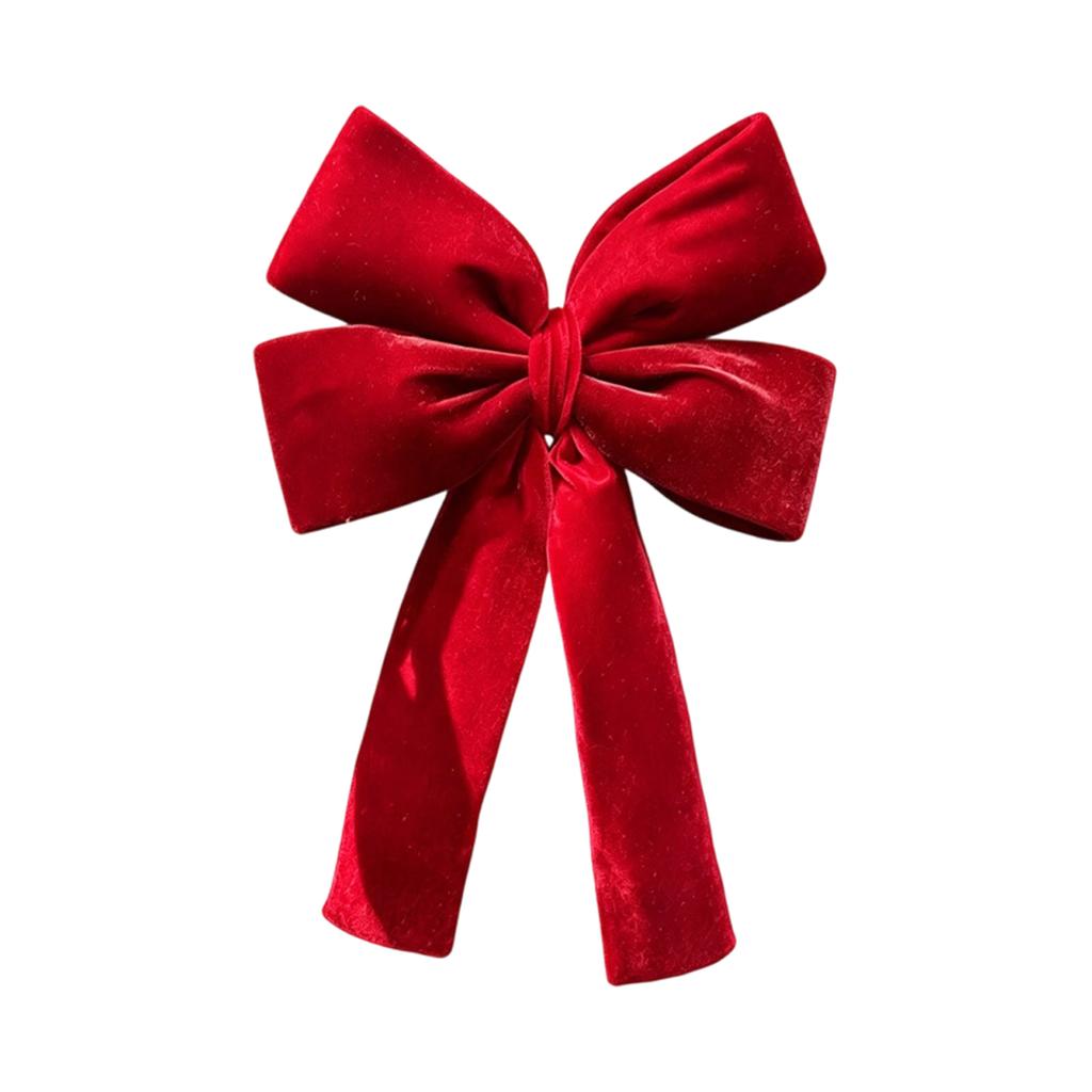 Velvet Bow Ornament Large Decorative Bow for Christmas Tree Hanging 3D Bow Accent for Holiday Scene Decoration