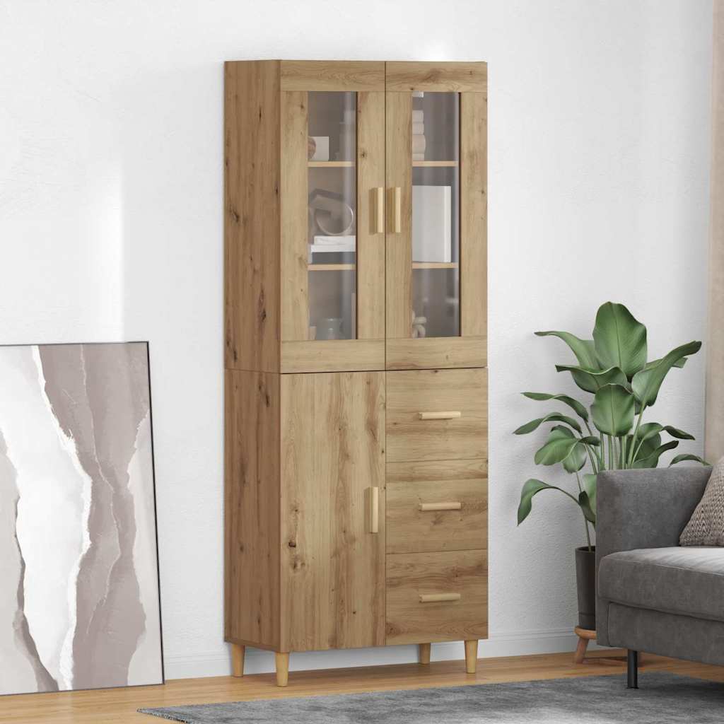 vidaXL Highboard Artisan-Eiche 34,5 x 34 x 180 cm Holzwerkstoff