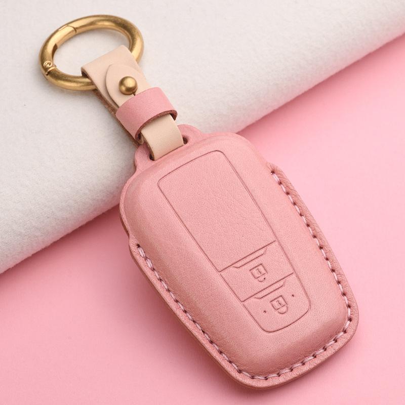 Echtes Leder Auto Fernbedienung Schlüsselanhänger Hülle Für Toyota Camry Prius Corolla C-HR CHR RAV4 Avalon Land Cruiser Prado