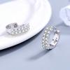 Silver Plating Needle Earrings Fashion High Quality Jewelry Double Row Crystal