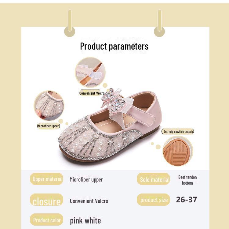Mädchen Glitzernde Strass Mesh Schleife Prinzessin Schuhe - Frühjahr 2025 Kollektion