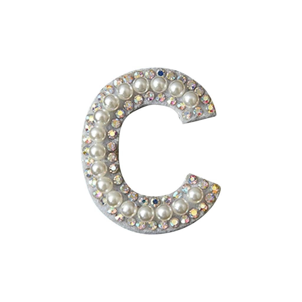 Diy Pearl Rhinestone English Letter Patch Hair Accessories