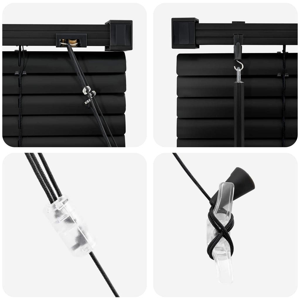 Black Venetian Blind 150 x 120 cm 25 mm PVC