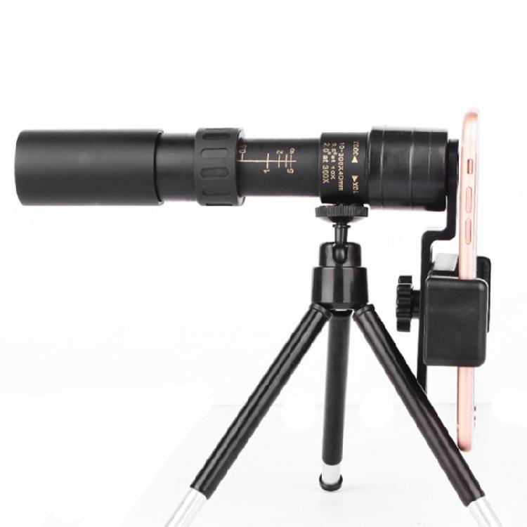 Handheld Monocular Telescope with Phone Adapter, Bird Watching Zooming Monocular High Power 300x40 Monocular Telescope
