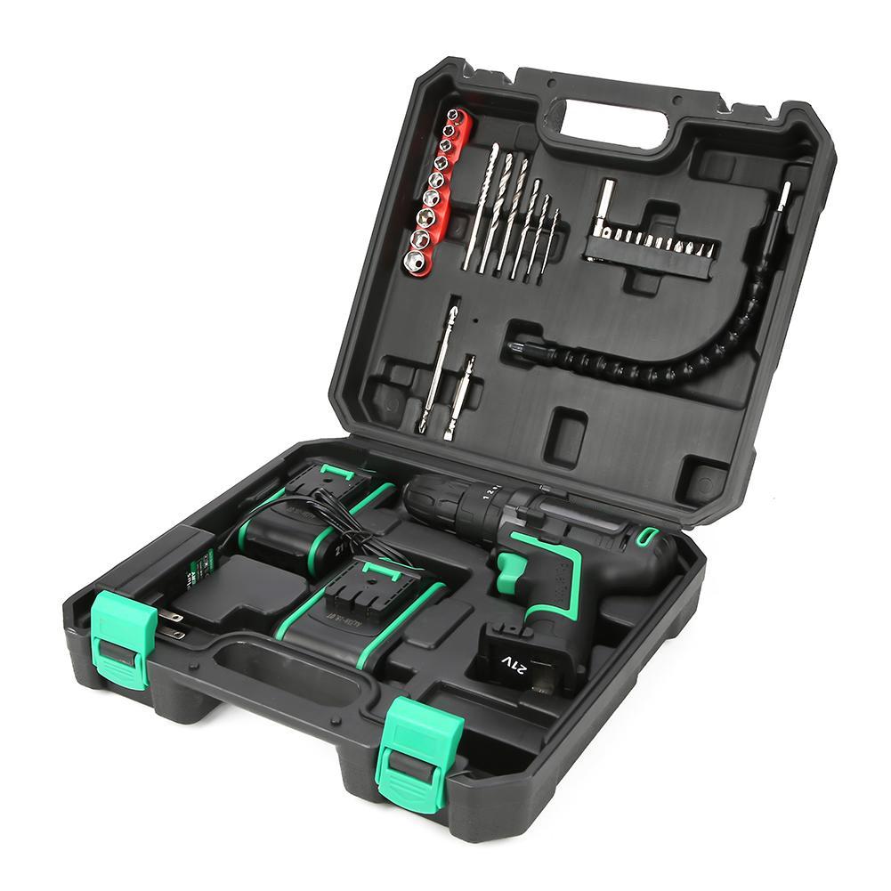 

21V Battery Powered Power Drill Mini Cordless Electric Screwdriver Hammer Drill