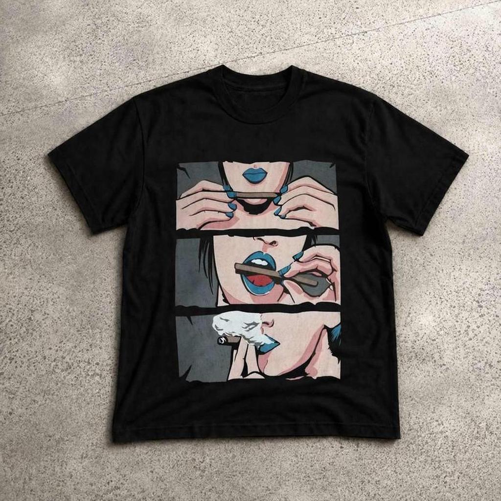 New Arrival: T-shirts featuring fun prints,2000s Y2K Harajuku style, loose-fitting and versatile,suitable for both men and women