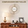 Round Decorative Mirror 60 Cm with 360 Degrees Mounting, Modern Metal Wall Decoration with Pleated Details, Gold