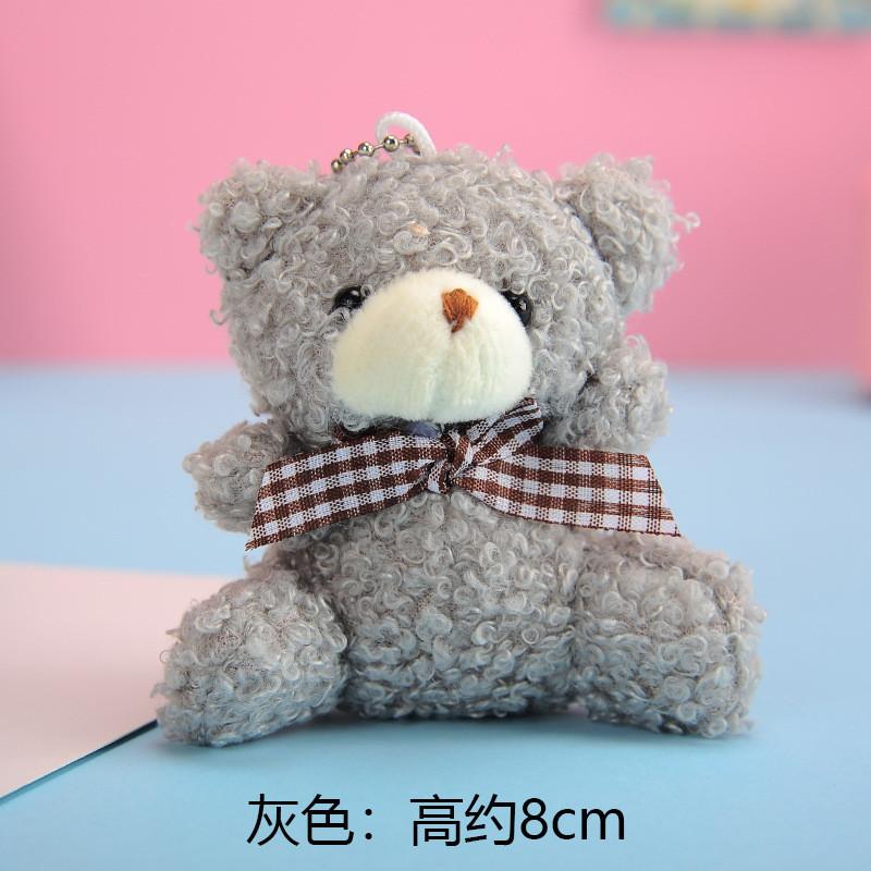 Charming Plush Teddy Bear Keychain With Bow Adorable Bag Accessory