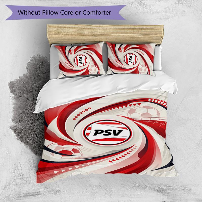 PSV Eindhoven FC Printed 3PCS Bedding Set Breathable Duvet Cover with Pillowcases Decorative Bed Linen for Bedroom Home