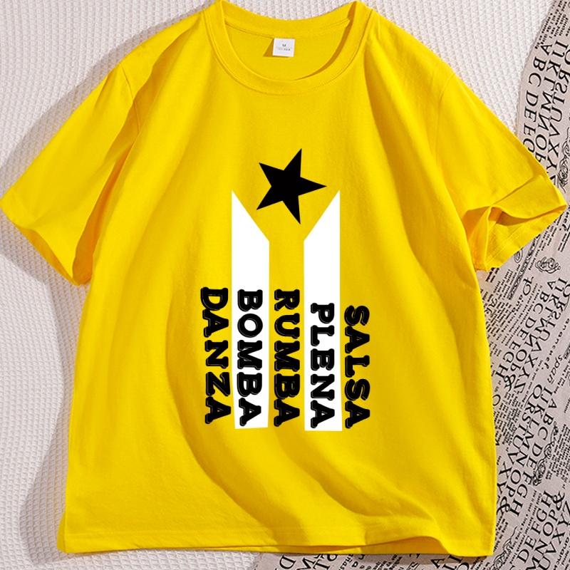 Salsa Plena Rumba T Shirt Men Women Puerto Rico Flag Tshirt Latin Music Lover TShirts Cotton Short Sleeve Round Neck Clothes