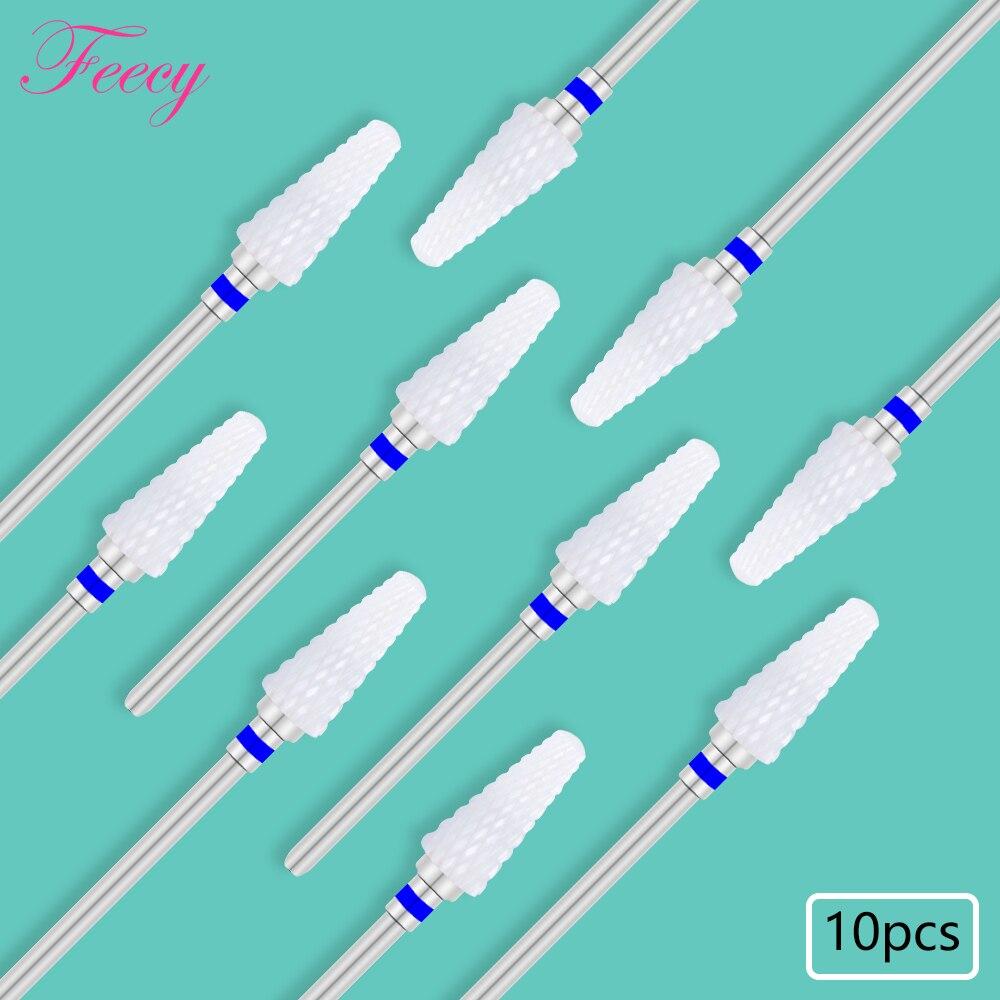 10PCS Milling Cutter For Manicure Set Ceramic Nail Drill Bits Cutters for Removing Gel Varnish Manicure Machine Accessories Mill
