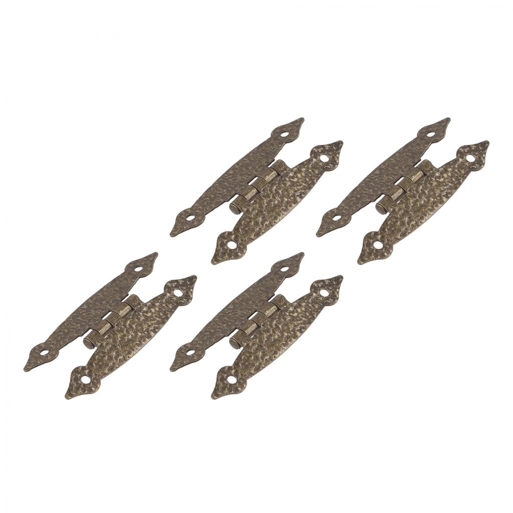 Decorative Antique Iron HShaped Hinges 4 Pack for Cabinets and Dressers