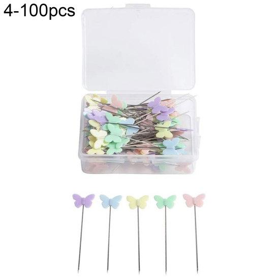 100Pcs/Box Dressmaking Pins Embroidery Patchwork Mixed Color Sewing Needle Tool