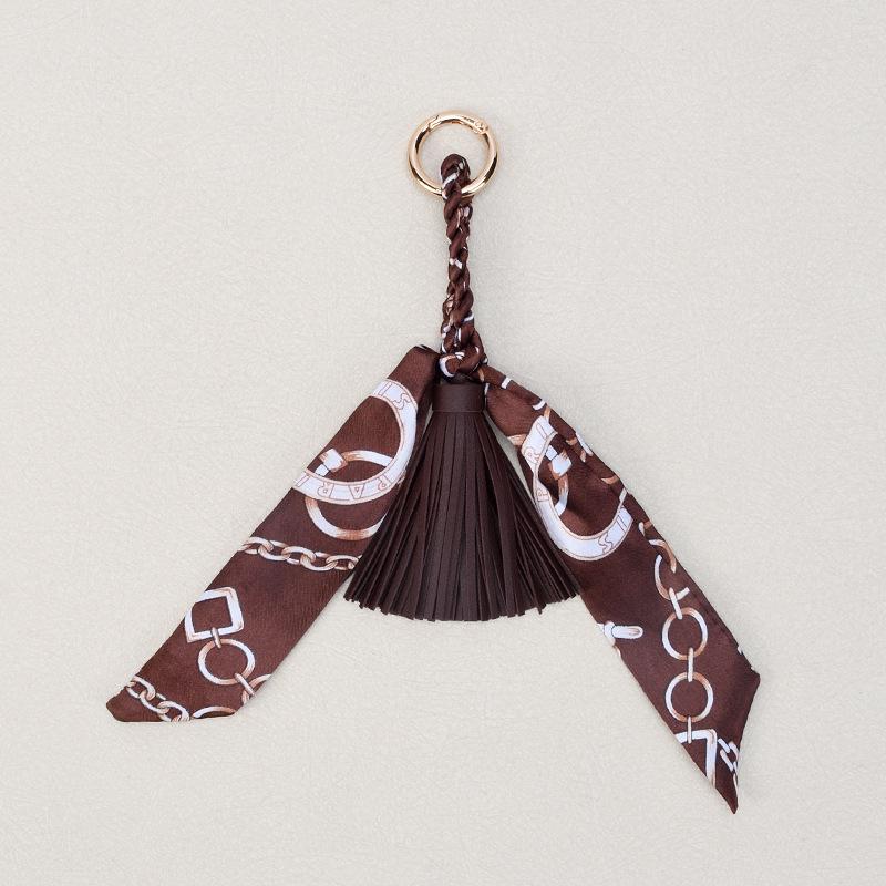 Korean Luxury Leather Bow & Tassel Charm Keychain