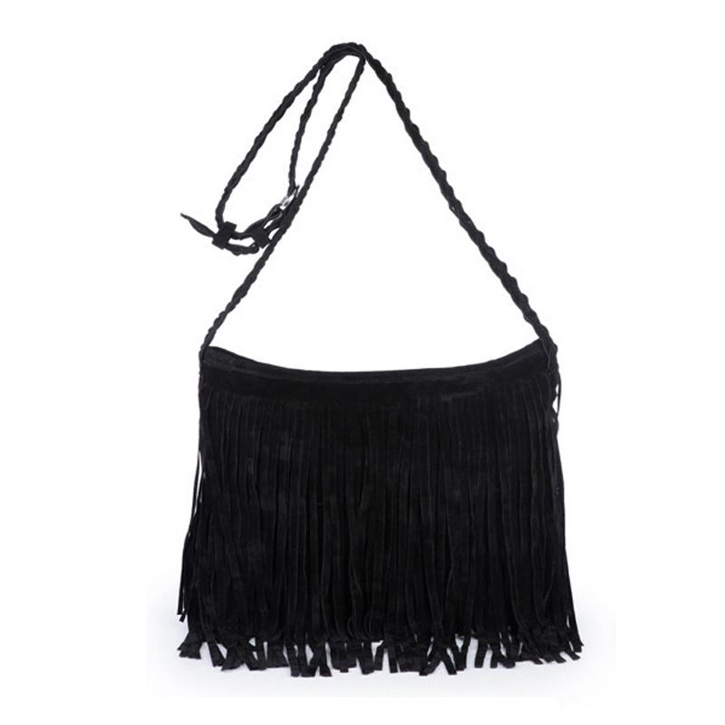 Frosted Nostalgic Tassel Women s Shoulder Bag Fashiable Trend Leather Velvet Retro Crossbody Bag For Women New Model Handbag 34cmX29cmX11cm