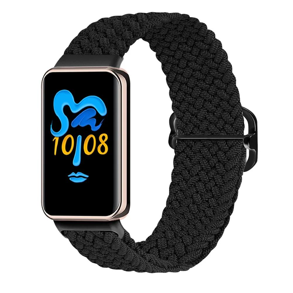 Elastic Nylon Solo Strap for Honor Band 9 Bracelet Women Men Loop Braided Wristband With Metal Clasp for Honor Band 10 Correa