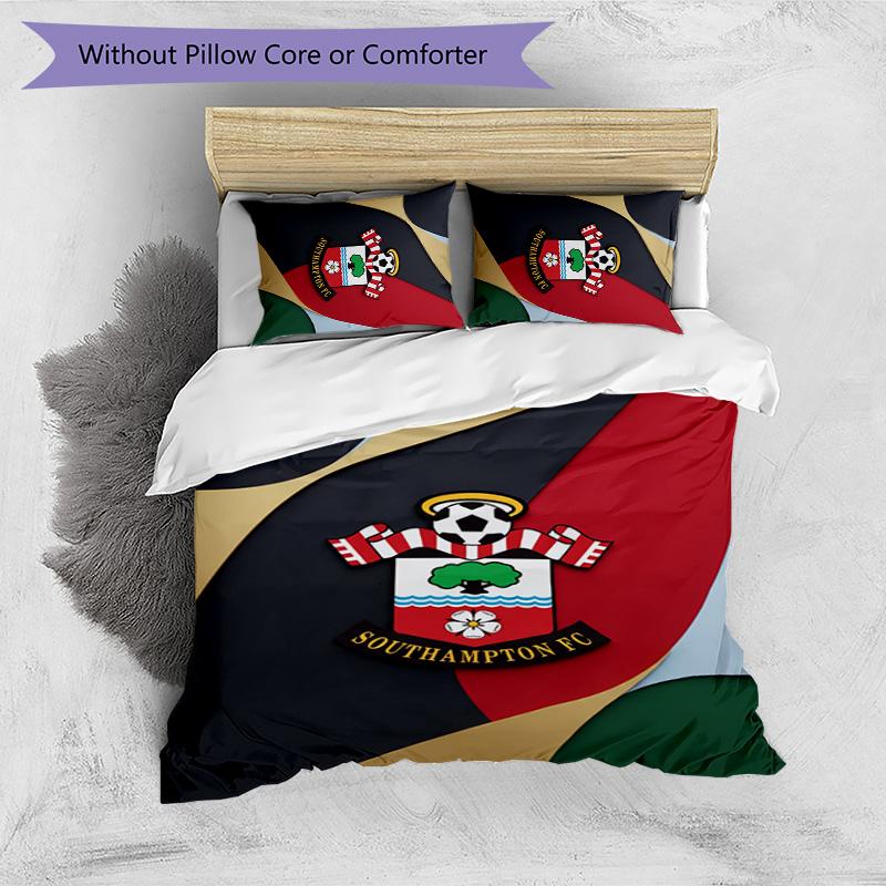 Southampton Football Printed 3 Pieces Bedding Set, Comfortable Skin Friendly Bedroom Duvet Cover Set