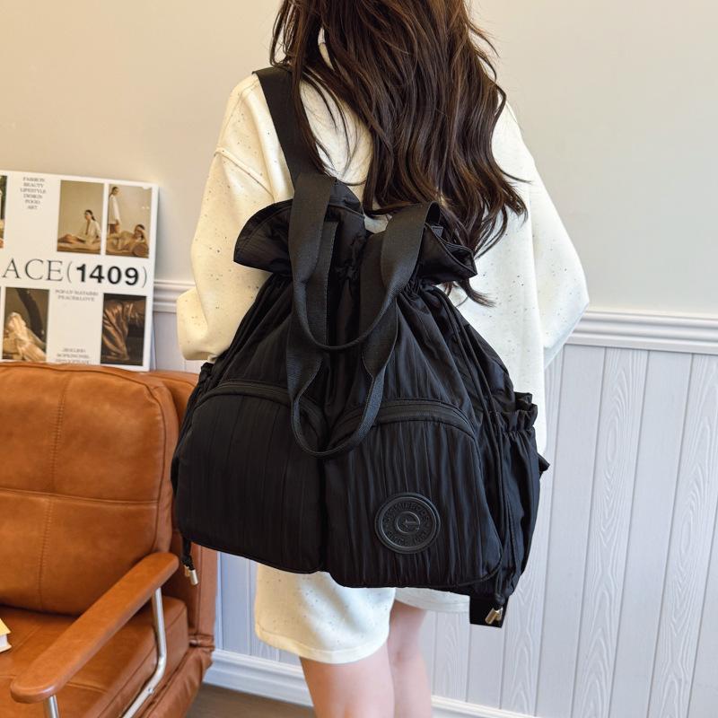 Casual canvas bag large-capacity underarm bag 2025 new simple backpack multi-functional shoulder bag one piece delivery