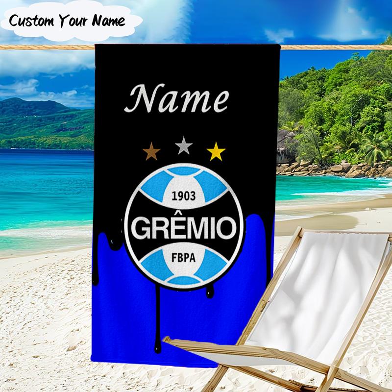 1PC Custom Name Beach Towel Gremio FC Emblem Beach Towel, Suitable for Camping, Travel, Beach Accessories, Super Absorbent, Family Gift