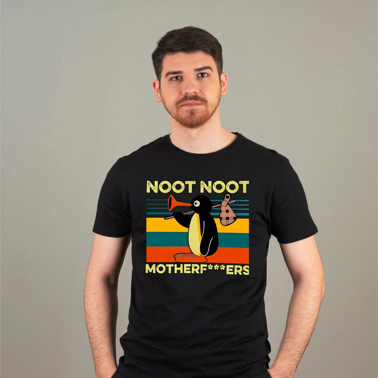 Noot Noot Motherf**kers T-Shirt, Offensive Rude Funny Angry Penguin Joke Vintage S