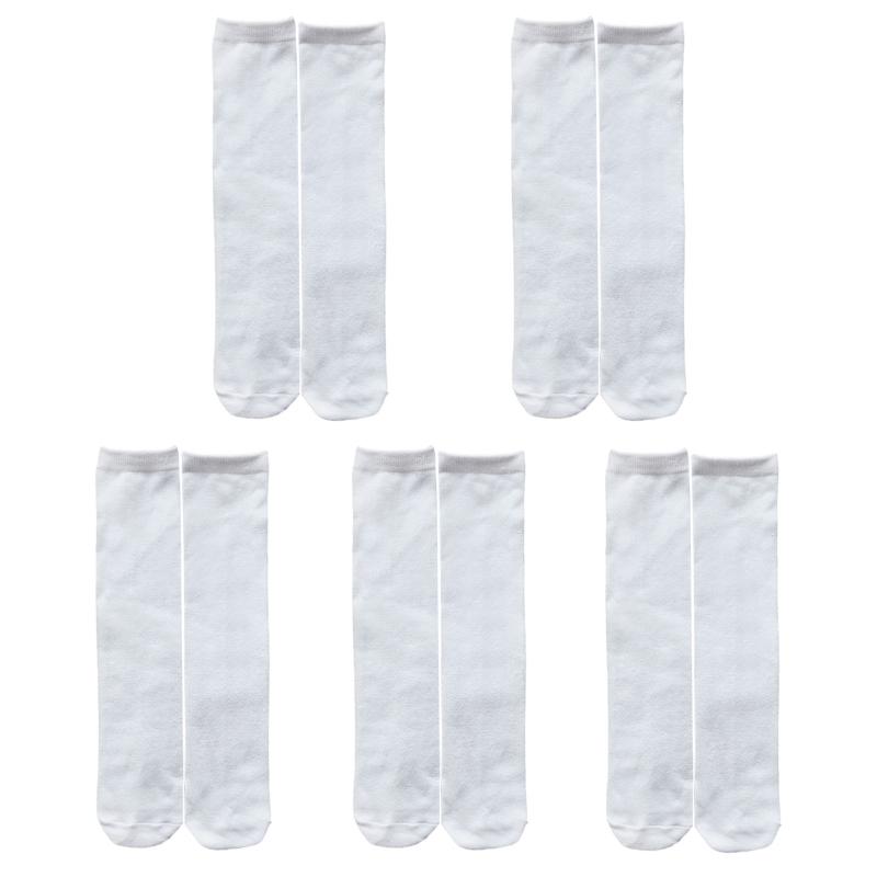 5 Pairs Blank White Sublimation Socks Blank Socks For Sublimation Dye Sublimation Sock Multi Sizes For Teen and Adult