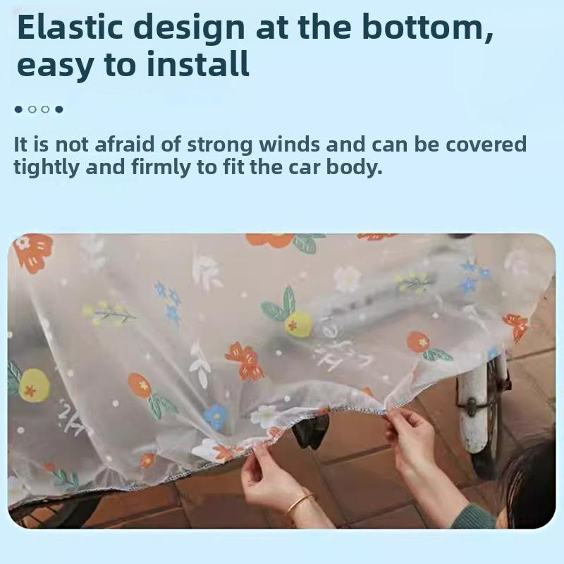 1PC Waterproof Cartoon Pattern Electric Bike Raincover Universal Motorcycle Cover Thickening Sunshade Cute