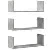 Wall Shelves 3 pcs Concrete Grey 58 x 18 x 18 cm Engineered Wood