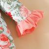 Adorable Baby Floral Flare Sleeve Jumpsuit with Hat & Headband (0-1Y)