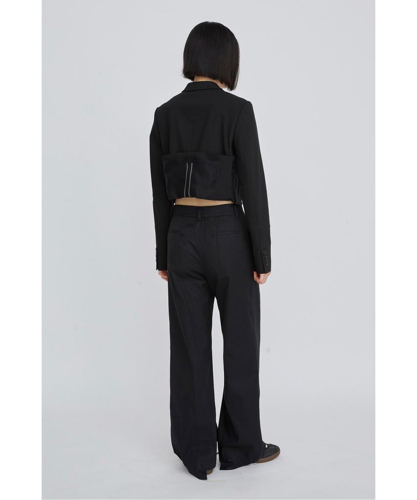 RECODE Layered Waist Panel Detail Hem Pants Rqpas26525Bkx