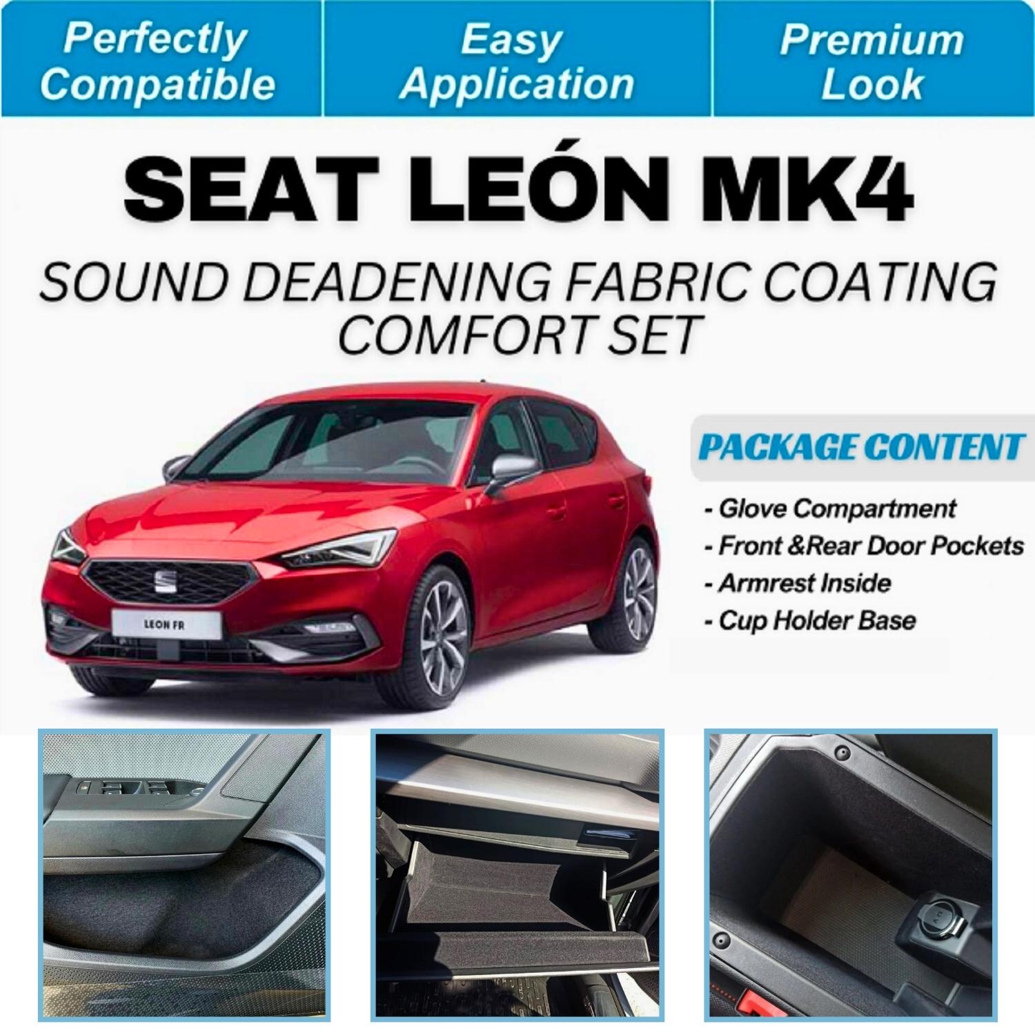 

Для SEAT León MK4 - Звукоізоляційне тканинне покриття Comfort Set – Звукоізоляція та акустичне керування для тихої безшумної їзди