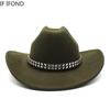 New Artificial Wool Women's Men's Western Cowboy Hat Vintage Gentleman Felt Fedoras Hats Cowgirl Church Jazz Cap Sombrero Hombre