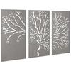 VidaXL Garden Wall Decorations 3 Pcs 105x55 Cm Tree Design Steel 824511
