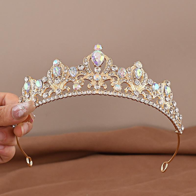 Baroque Rhinestone Bridal Crown - European Style Wedding Headdress for Women