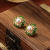 SUYU Vintage Earrings With Exquisite Flower Design And Drop Glaze Simulation Zircon Earrings For Women's Light Luxury Earrings