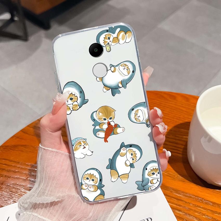 Hülle Für Redmi 4 3 6 Pro 4A 4X 5A 5 Plus K90 Niedliches Haifischkatzenmuster Handyhüllen Weiche Ultra Dünne TPU Silikon Anti-Rutsch-Schale Für Redmi Klare Rückabdeckung