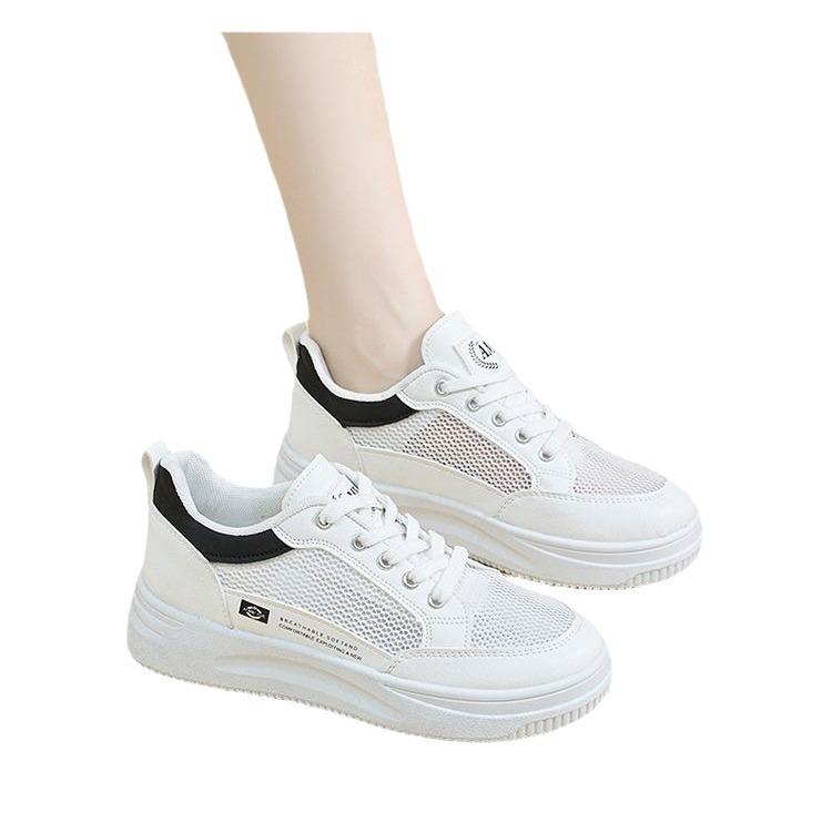 Sports and leisure super soft women's net women's shoes breathable mesh small white board shoes foreign light