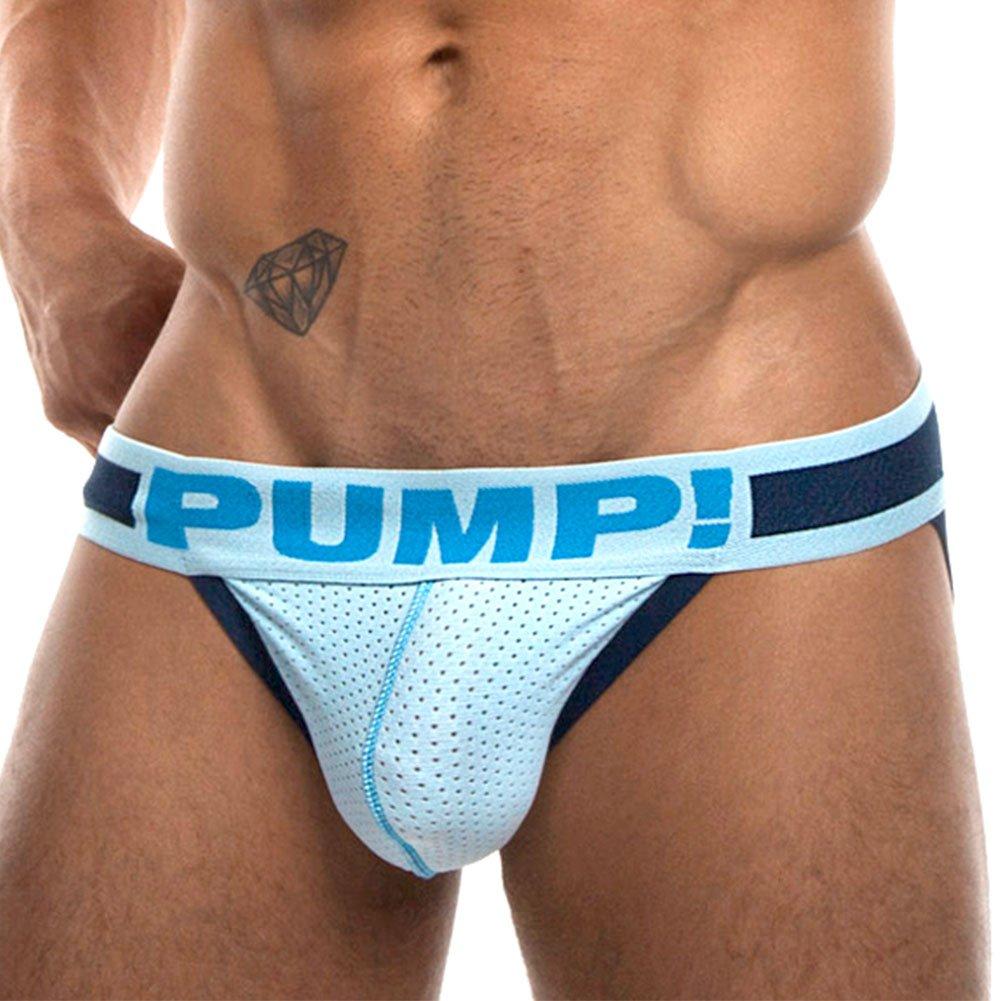 PUMP Jock Strap MICRO MESH JOCK STRAP Butt Crack Supporter (Pump) Men's (M, TRUE-BLUE)