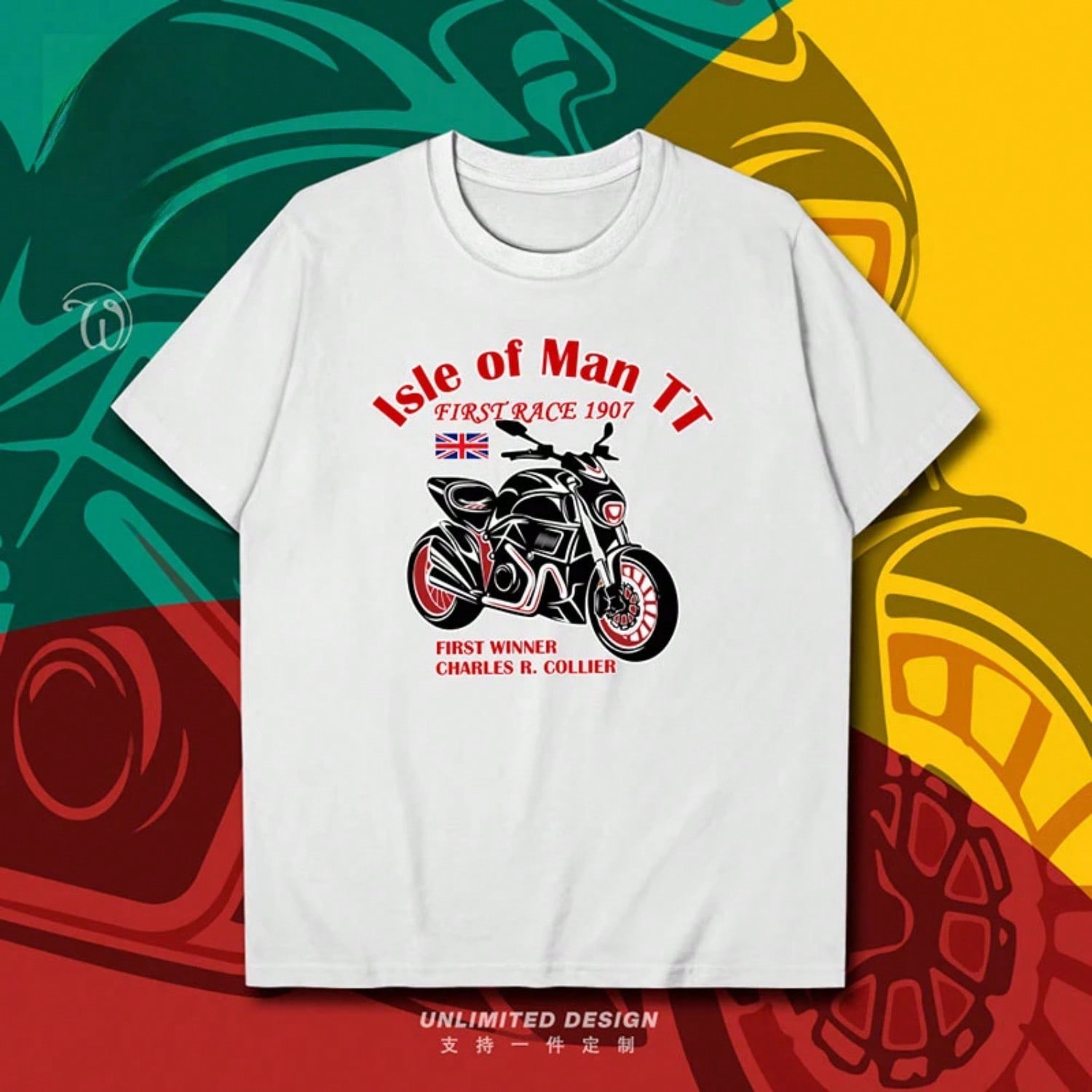 Isle Of Man TT Motorcycle Race Isle Of Man Fan Print Graphic Tshirt unisex s And Wounisex s Short Sleeve Breathable Motorcycle T-Shirt S разноцветный