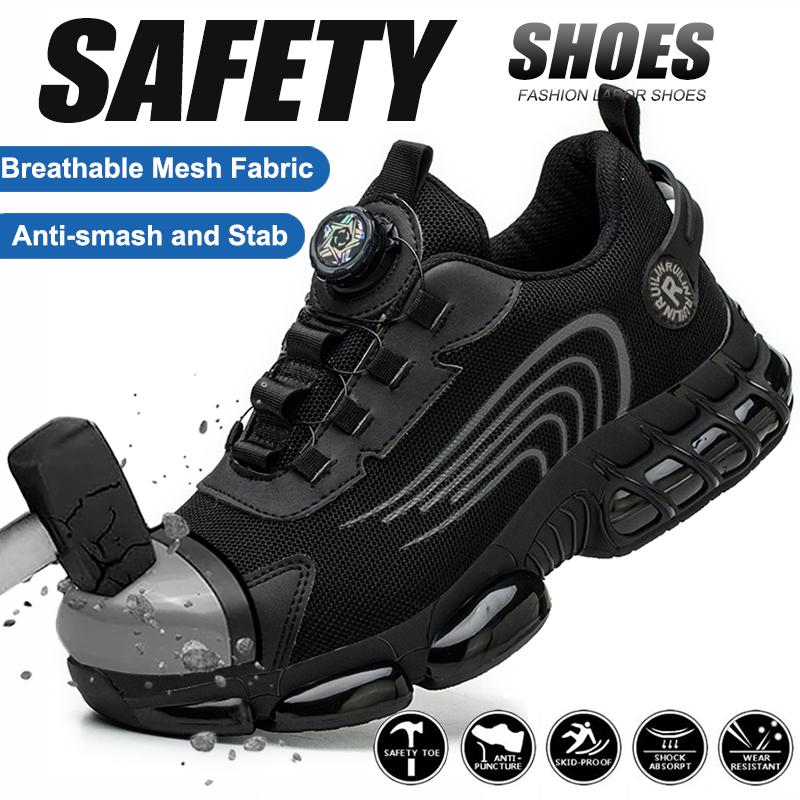 Comfortable Breathable Slip Resistant Work Shoes Indestructible Steel Toe Puncture Resistant Safety Shoes Outdoor Sneaker