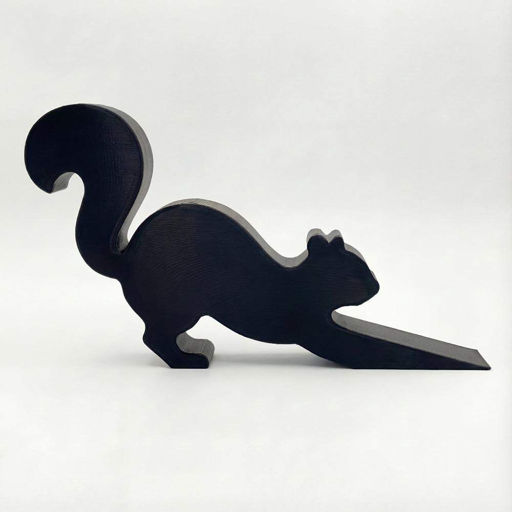 Funny 3D Printing Decorative Animal Door Stop Non-slip Anti-collision Door Stopper Black Door Bumper for Home&Office