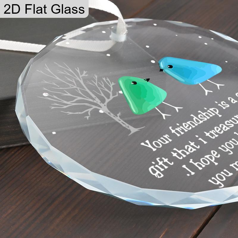 Friendship Transparent Glass Pendant, Best Friendship Souvenir, Ornament Gift for Besties, Navidad Keepsake, Holiday Party Decor, Friendship Gift
