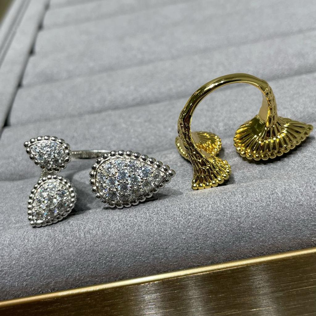 Hot Brand Vintage Full Diamond Women's Rings Luxury Jewelry For Women Water Drop Designer Rings Fashion Pure 925 Silver Rings
