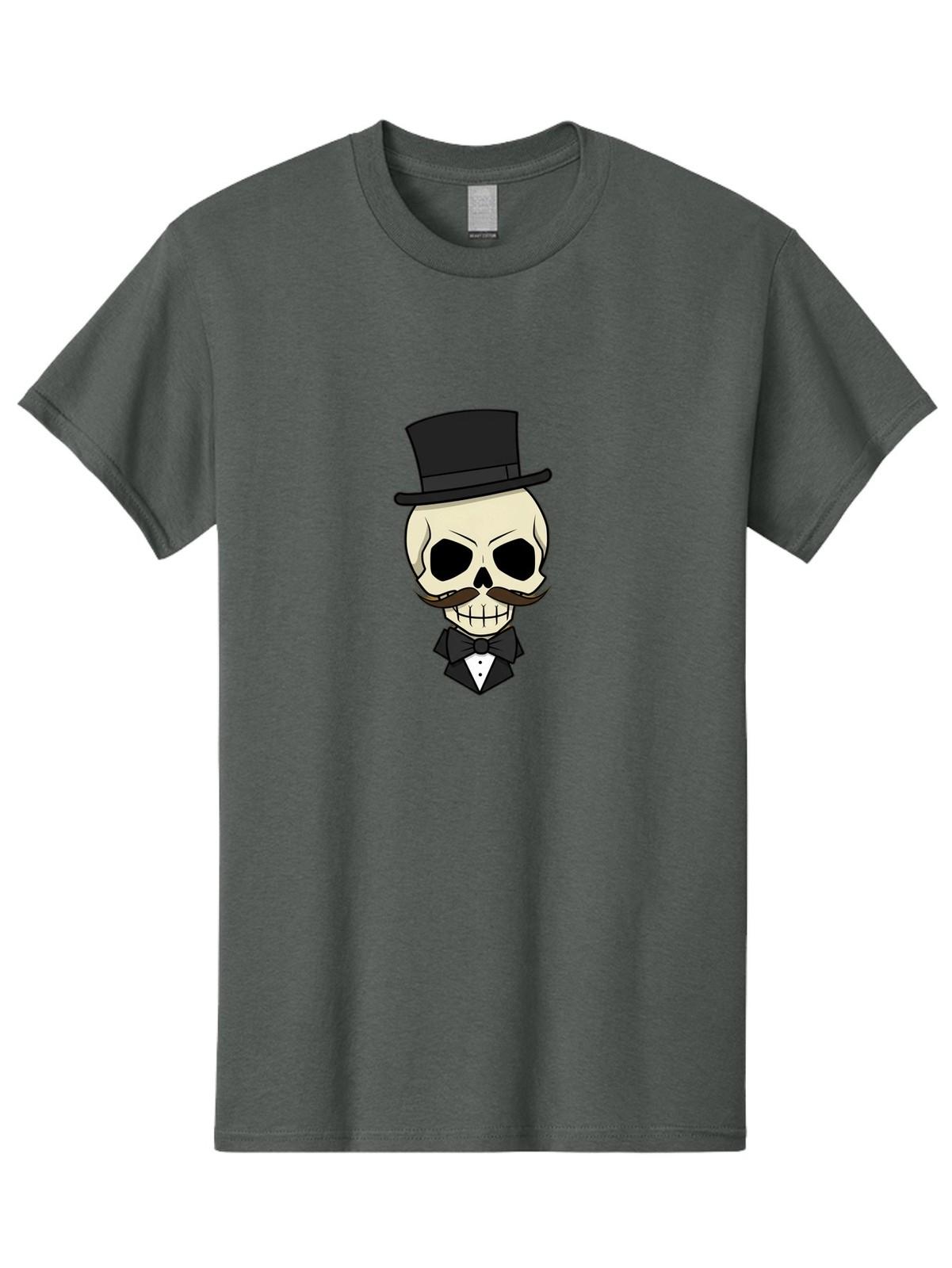 Skull-With-Top-Hat Mens Graphic Tee, 100% Cotton, Casual Summer Wear S разноцветный